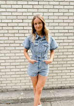 Load image into Gallery viewer, Daring Babe Denim Romper
